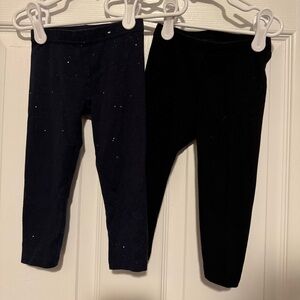 Kids Sparkle Leggings Set - Black and Navy